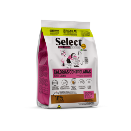 سيليكت طعام قطط ريجيم وزن Select dry cat food weight control salmon turkey pink bag front view