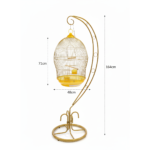 مخطط مقاسات قفص طيور دايانغ 370 مع ستاند BS06 الذهبي / Dayang 370-BS06 Gold Bird Cage Combo .