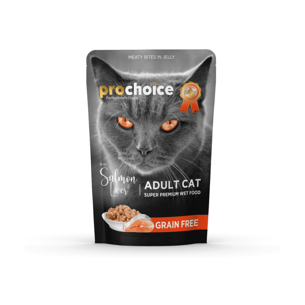79246f63-1fa4-4cb6-ae5d-65778db3680b-1000x1000-NF86usL2kw1Q6cvOpt2qbrRplJPGPR3YgyLzU42j Pro Choice | Wet cat food, chunks salmon and liver in jelly - Image 1