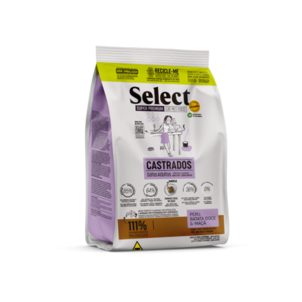 سيليكت طعام قطط معقمة وزن Select dry cat food sterilized turkey salmon orange bag front view