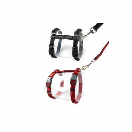 Duvo+ | Walking set for cats in color alBlack/alRed alGlossy
