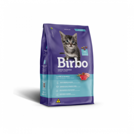 Birbo Kittens dry cat food meat and chicken formula stuffed pockets kibbles - بيربو طعام قطط صغيرة جاف بنكهة اللحم والدجاج مع جيوب محشوة