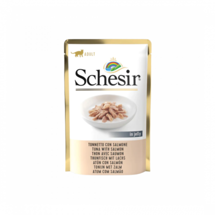 Schesir | Tuna with salmon in jelly wet adult cat food, 85 g