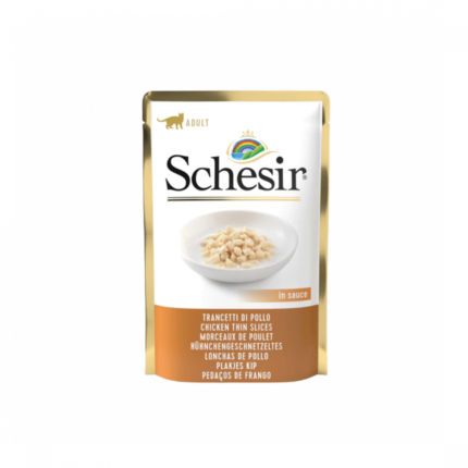 Schesir | Slices chicken thin in sauce wet adult cat food, 85 g