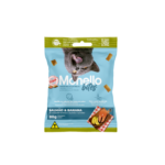Premium grooming kibbles Monello Bites functional cat treats hairball control salmon flavor 80g bag - سناك طرد الفراء مكافآت قطط للتحكم بكرات الشعر بالسلمون والموز مونيلو بايتس عبوة زرقاء