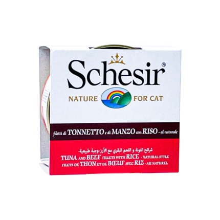 Schesir | Wet adult cat food with tuna and beef with rice 85 g