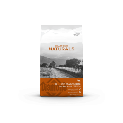 Diamond | Natshwral food dry for adult dogs wpuppies, with chicken and rice