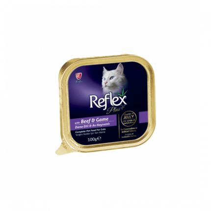 Reflex | Plus, adult cat food with chunks of beef and poultry in jelly