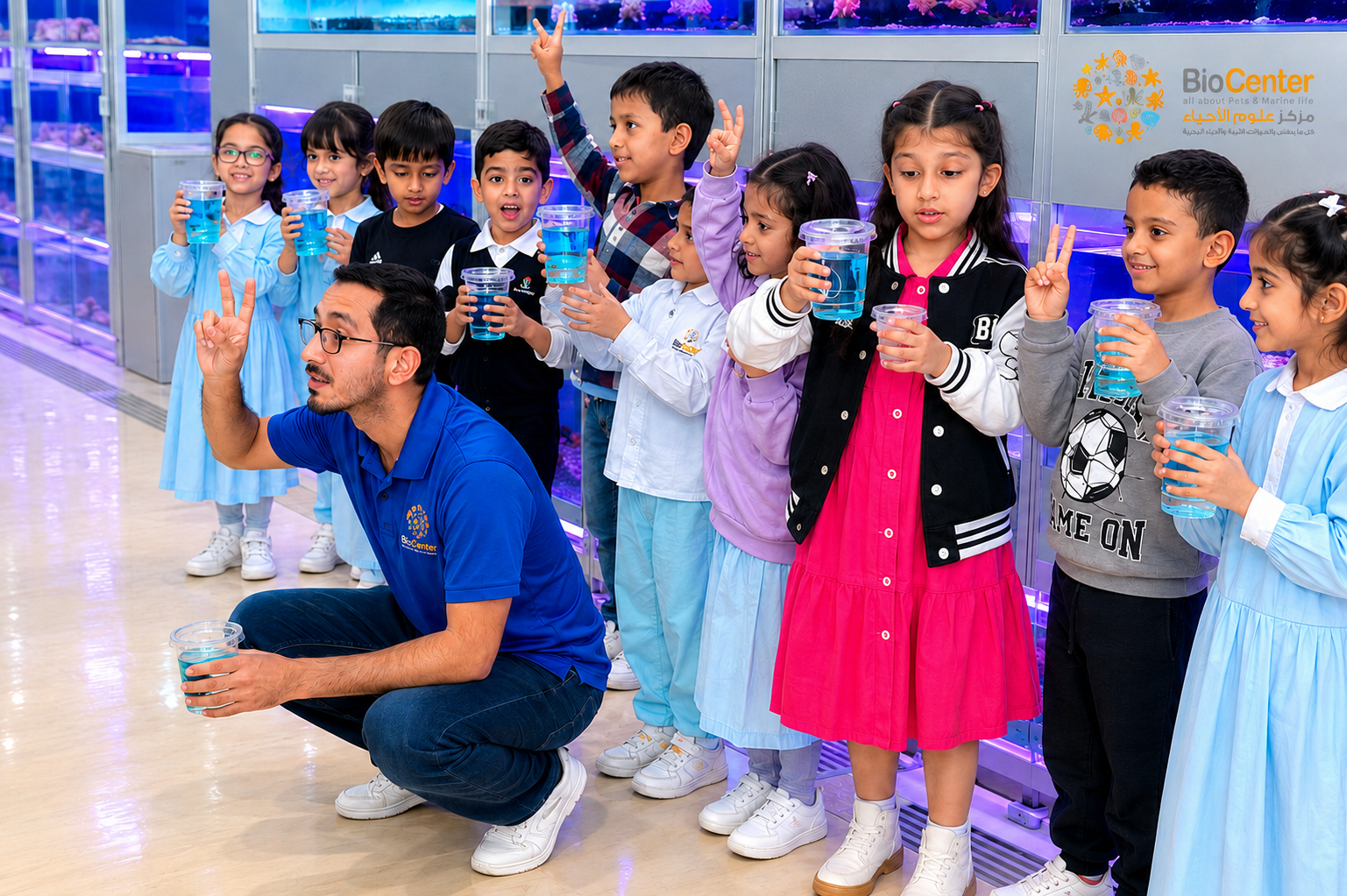 Kids activities inside Bio Center showroom
