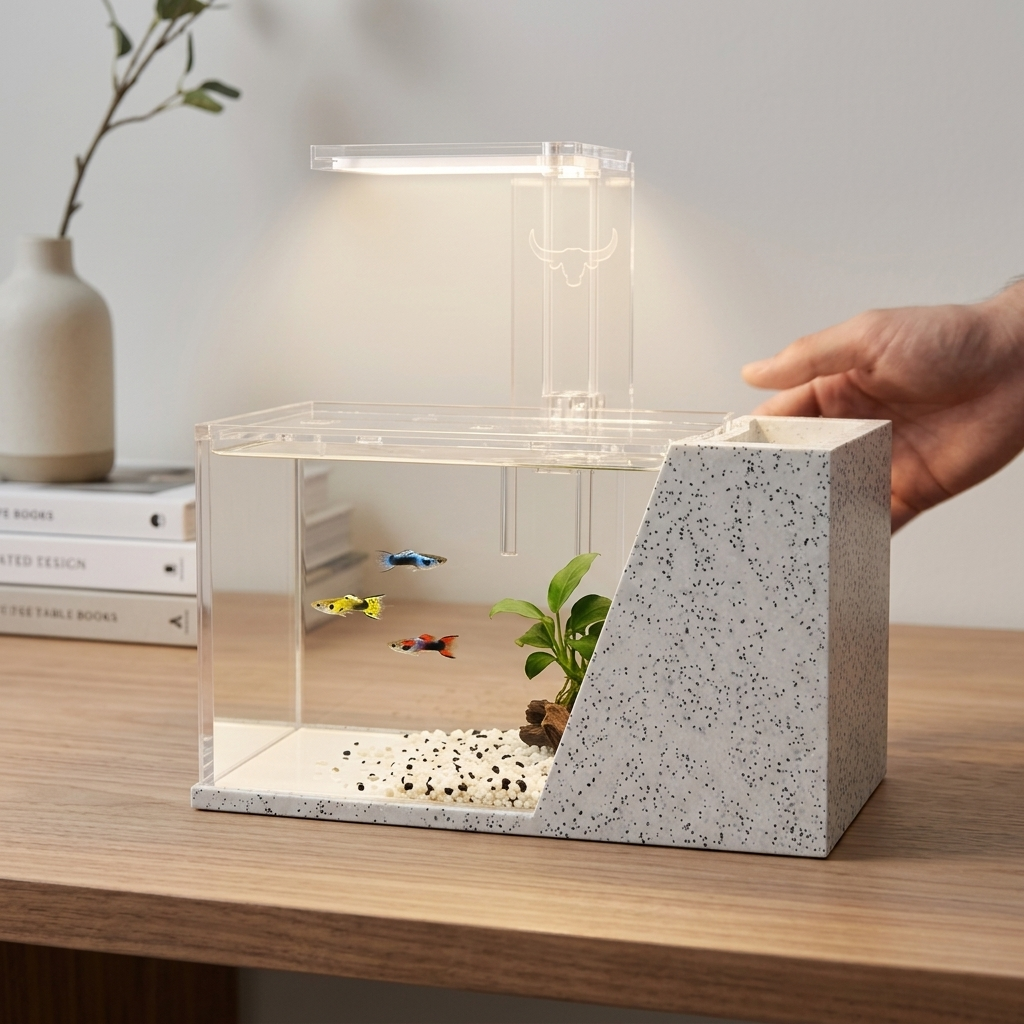 Premium desktop aquaponics tank unit