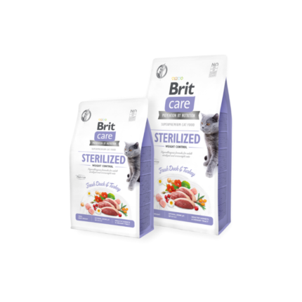 Brit Care | Sterilized cat food for weight control grain - free bduck and turkey