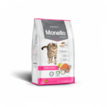 مونيلو طعام قطط بالغين دجاج Monello dry cat food salmon mix yellow bag
