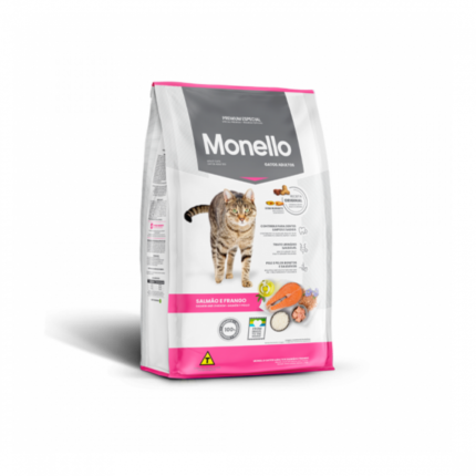 مونيلو طعام قطط بالغين دجاج Monello dry cat food salmon mix yellow bag