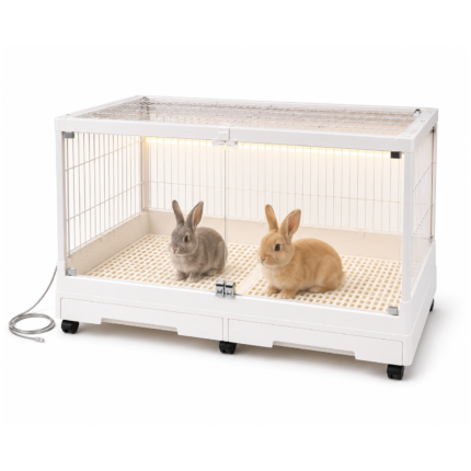 Dayang R100Pro Smart LED Rabbit Cage with rabbits inside